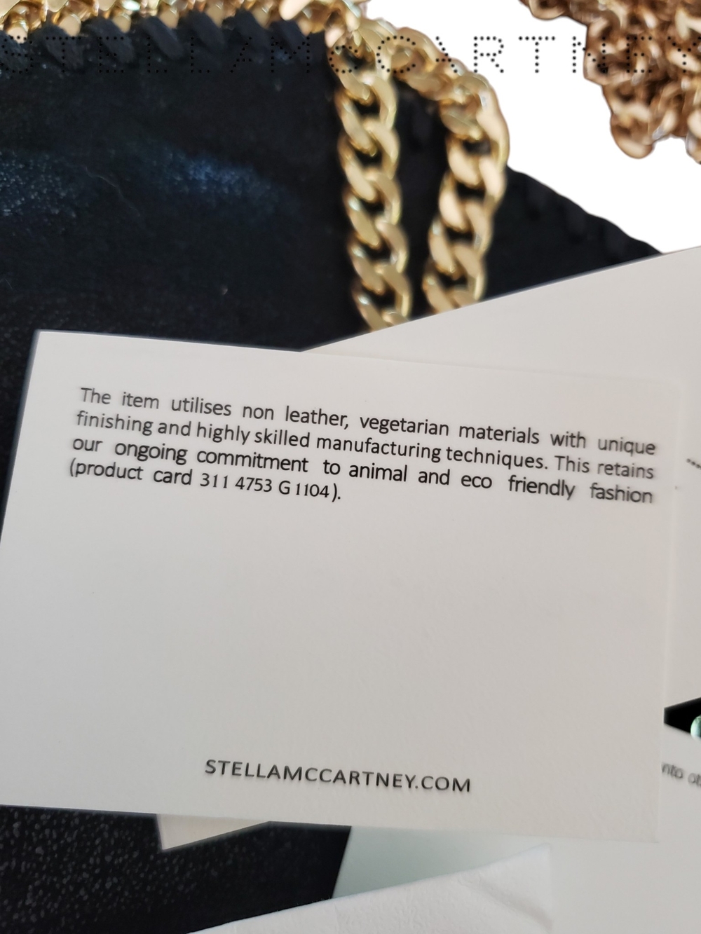 Stella McCartney Mini Falabella Black Gold Fold Over Tote Bag Authenticated - Picture 11 of 16